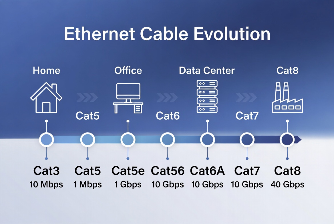 Ethernet Cable Evolution Timeline Ethernet Cable Evolution Timeline