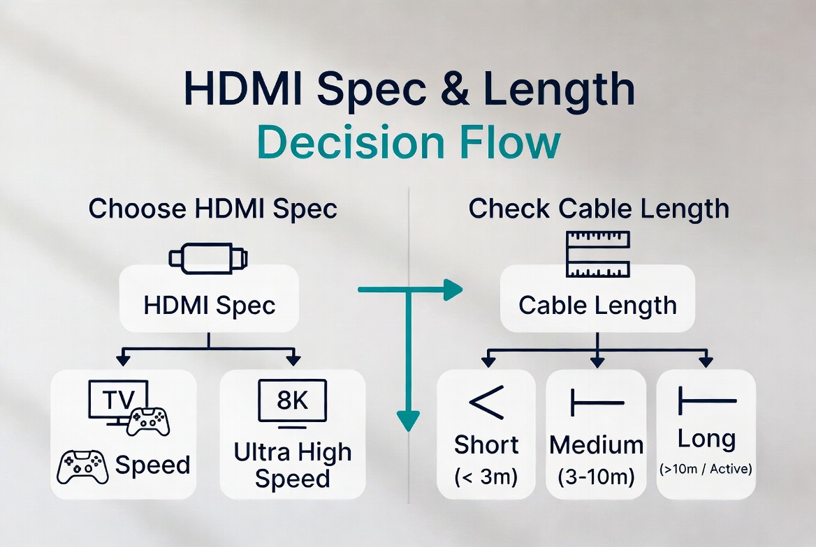 HDMI Spec And Length Decision Flow HDMI Spec And Length Decision Flow