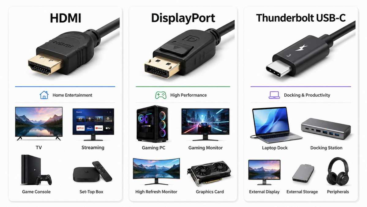 HDMI DisplayPort Thunderbolt Overview HDMI DisplayPort Thunderbolt Overview