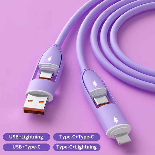 4in 1 Silicone Fast Charging Cable