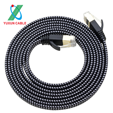 Flat Cat8 Nylon Braided Patch Cable