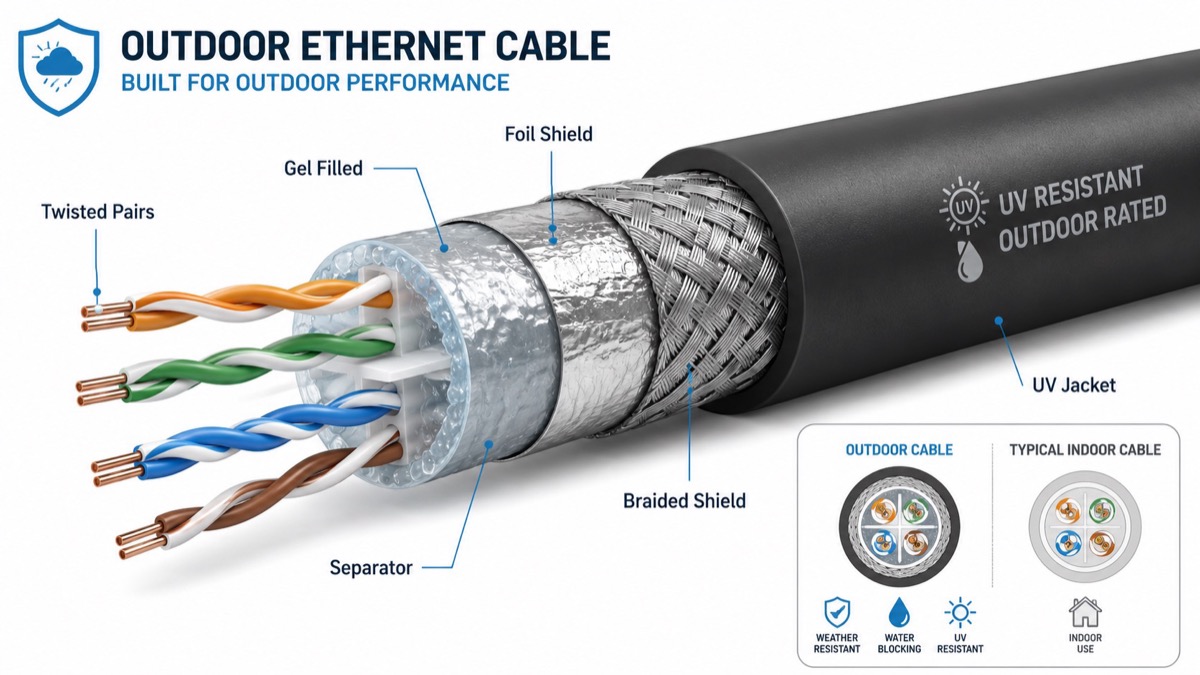 Outdoor Ethernet Cable Cross Section Outdoor Ethernet Cable Cross Section