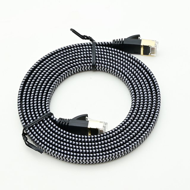 Flat Cat8 Nylon Braided Patch Cable
